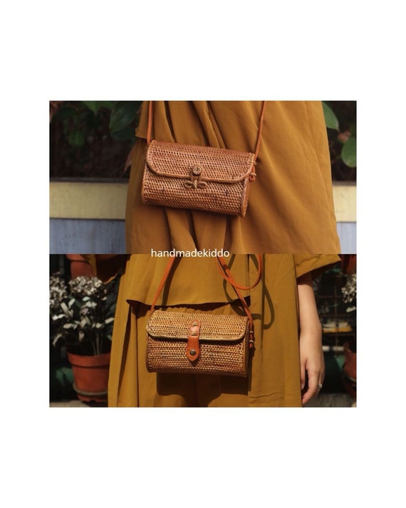 SALE Bali Envelope Rattan Bag, Ata Grass Crossbody Straw Bag, Boho Bohemian Bag, Summer & Autumn Woven Straw Bag, Women Bag, Gift Ideas