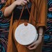 SALE Bali Round Rattan Bag, Summer Crossbody Straw Bag, Boho Bohemian Bag, Women Handmade Woven Straw Bag (Small and Large White Color) 