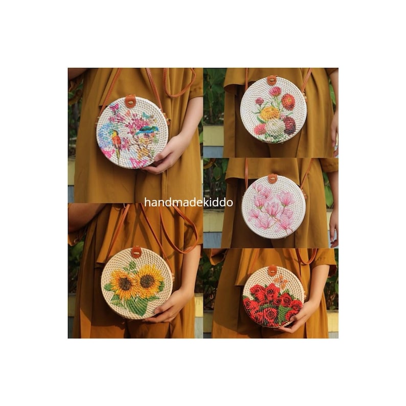 Bali Round Rattan Crossbody Bag main image 1