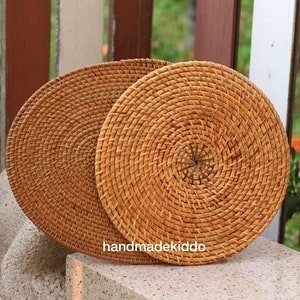 SALE Bali Rattan Set in Naturbraun, Rattan Set, Platzset, Boho, Boho, Geschenkideen (2 Sets in 1)