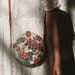 SALE Bali Round Rattan Bag, Flower Summer Autumn Crossbody Bag, Boho Bohemian Bag, Handmade Woven Straw Bag (Flower Decoupage)