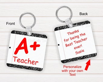 Diseño para profesores con un plus, diseño personalizado, PNG, llavero cuadrado, descarga instantánea, plantilla de diseño de sublimación