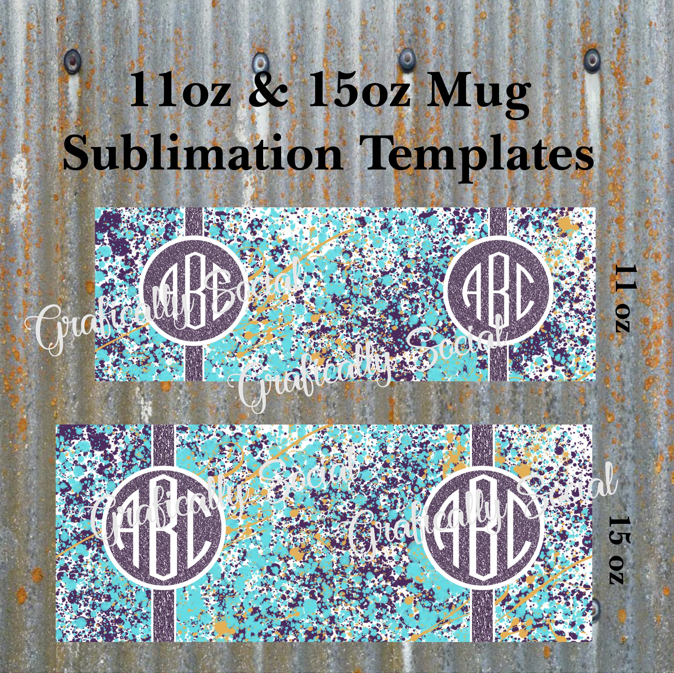 Teal Purple Paint and Glitter 11 oz & 15 oz Mug ...