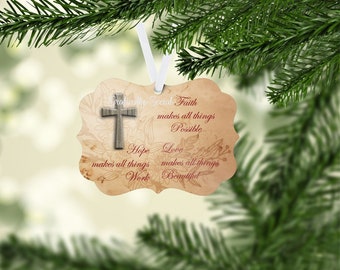 Faith, Hope and Love Design, Christmas Photo Memory, PNG, Instant Downlaod, Benelux Ornament, Sublimation Template
