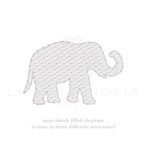 Elephant Mini design, Elephant sketch filled embroidery design, Elephant bean stitch, Elephant quick stitch light filled embroidery design