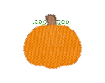 Fall Pumpkin appliqué embroidery design, pumpkin appliqué, zig-zag stitch pumpkin, thanksgiving pumpkin, instant download