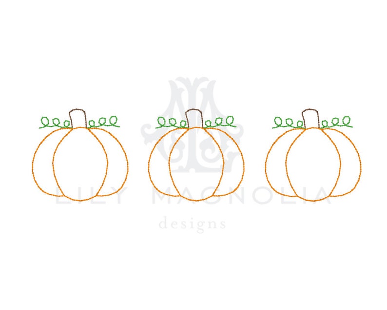 Pumpkin Quick Stitch Embroidery Design, Pumpkin Sketch Filled ...