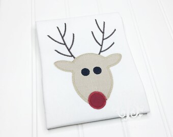 Reindeer appliqué, simple reindeer appliqué design, christmas applique, reindeer zig zag applique