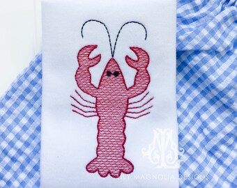 Snelsteek borduurontwerp langoesten, langoesten schets gevuld borduurontwerp, vintage steek, langoestenboonsteek, instant download