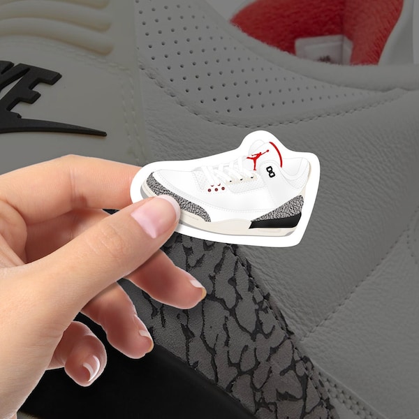 Air Jordan 3 sticker Jordan 3 White Cement sticker Jordan 3 sticker art White Cement Jordan art