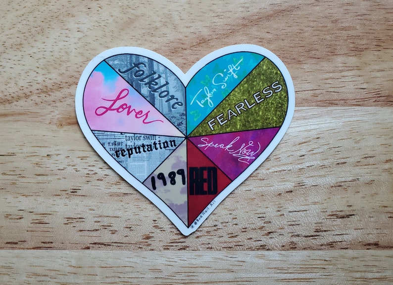 Taylor Swift Albums Heart sticker | Etsy