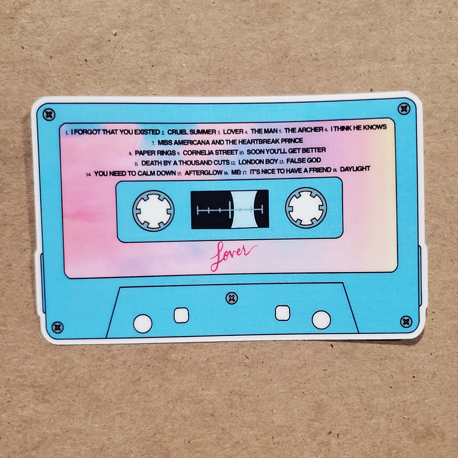 Taylor Swift Lover Album Cassette Sticker Etsy