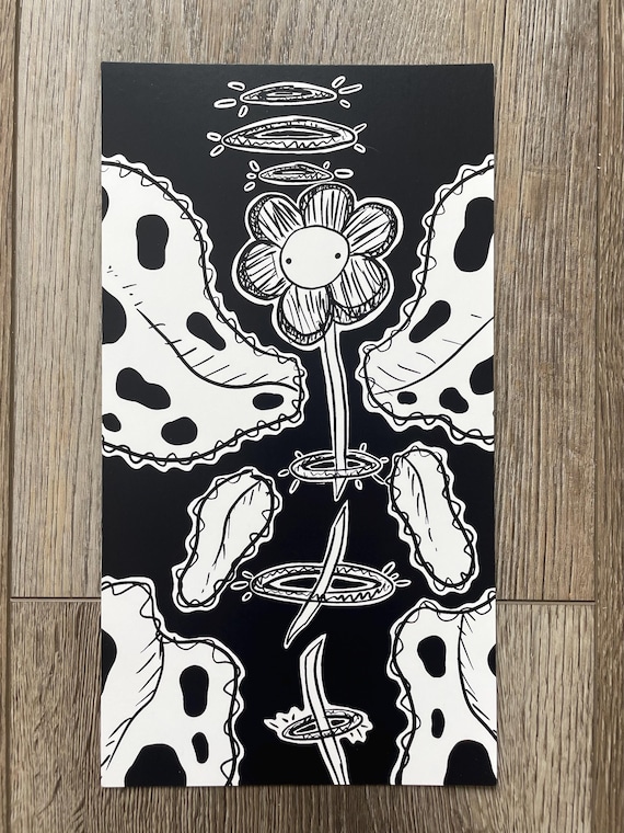 6"x11" Digital Drawing Art Print - Angel of Darkness