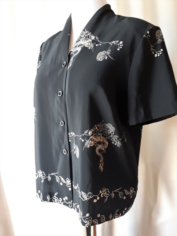 Vintage 1980s Bantry Bay Dragon Blouse Size XL