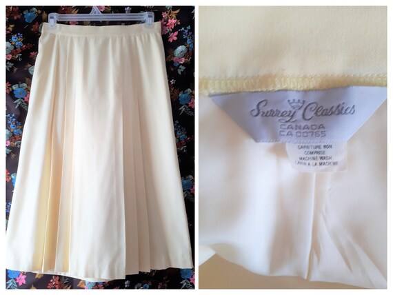 Vintage 1980s Surrey Classics Pleated Midi Skirt S