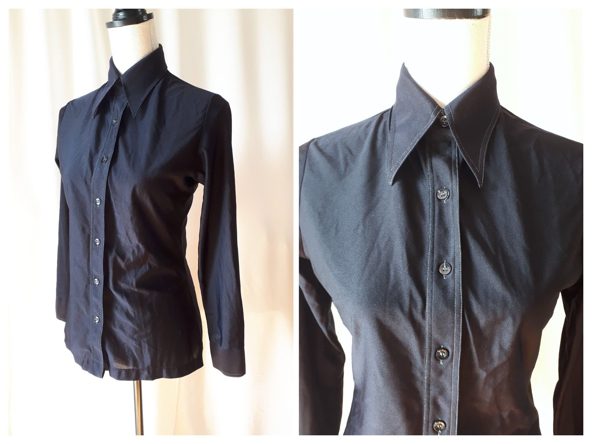 Pointed Collar Shirt - Etsy Canada