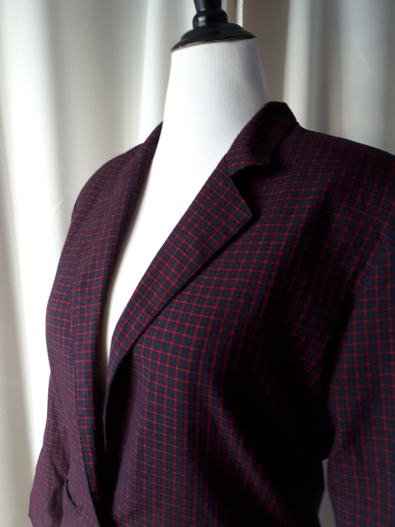 Vintage 1980s Pelican Cove Plaid Blazer Size XL