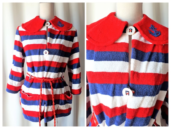 Vintage 1960s Short Terry Robe Size Large