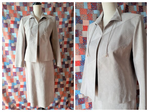 Vintage 1970s Miss Style Brand Faux Suede Blazer A