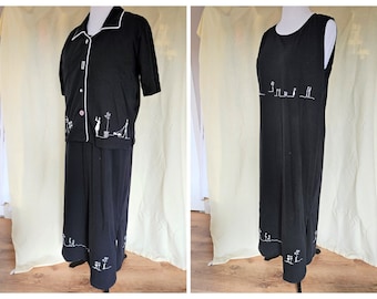 Size L to XL Vintage 1990s Koret Maxi Dress With Jacket