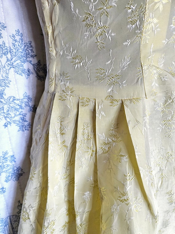 Size S Vintage 1950s  Yellow Crinoline Dress - image 3