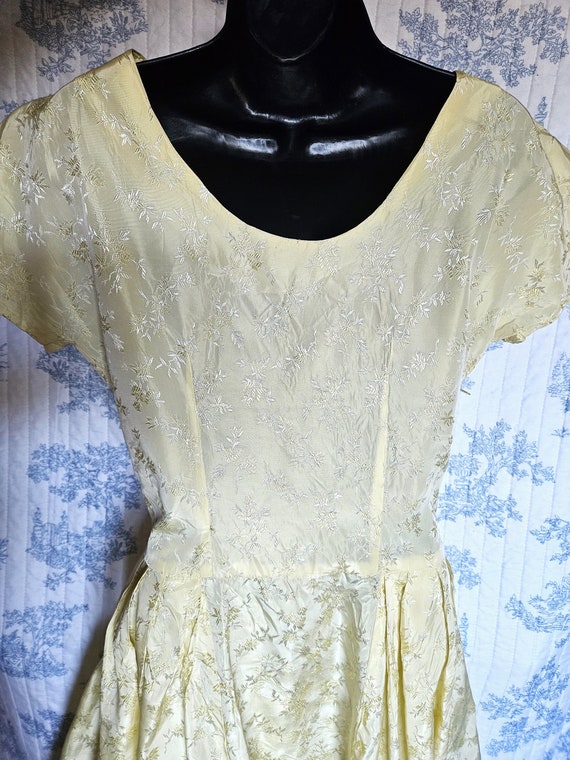 Size S Vintage 1950s  Yellow Crinoline Dress - image 4