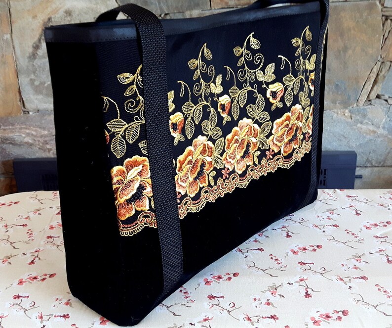 Handmade Velvet Handbag With Brown /& Gold Net Lace