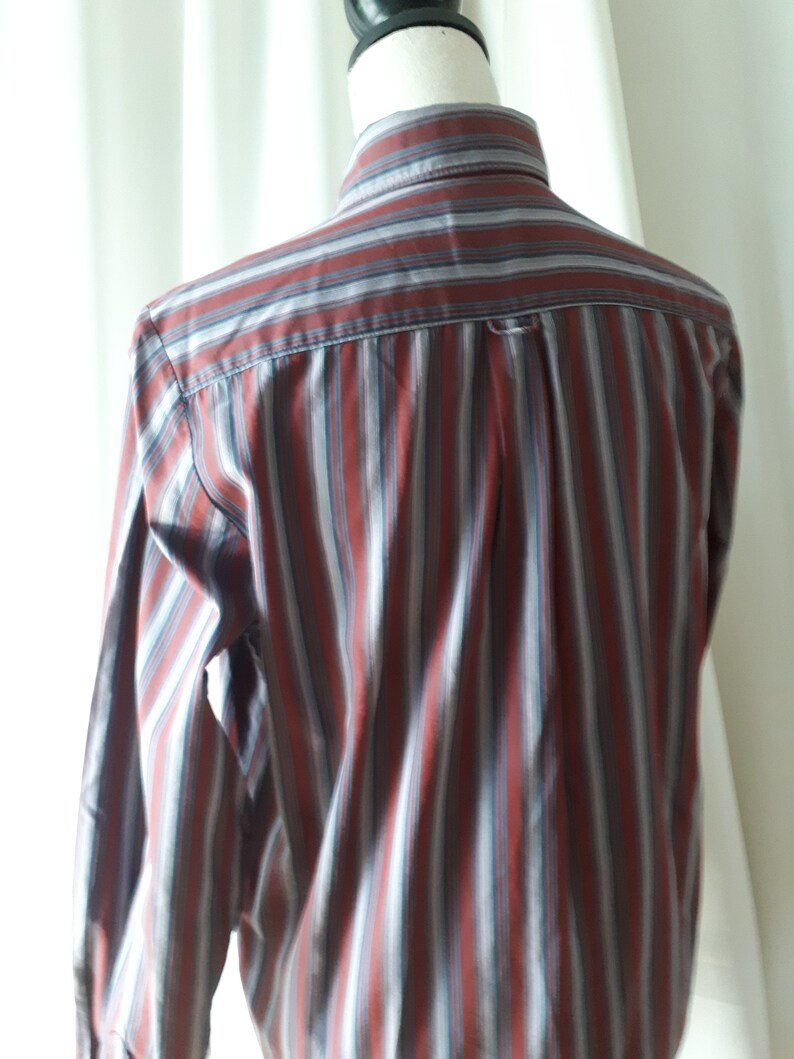 Vintage 1970s Ports International Striped Cotton Women/'s Shirt Size Medium to Large