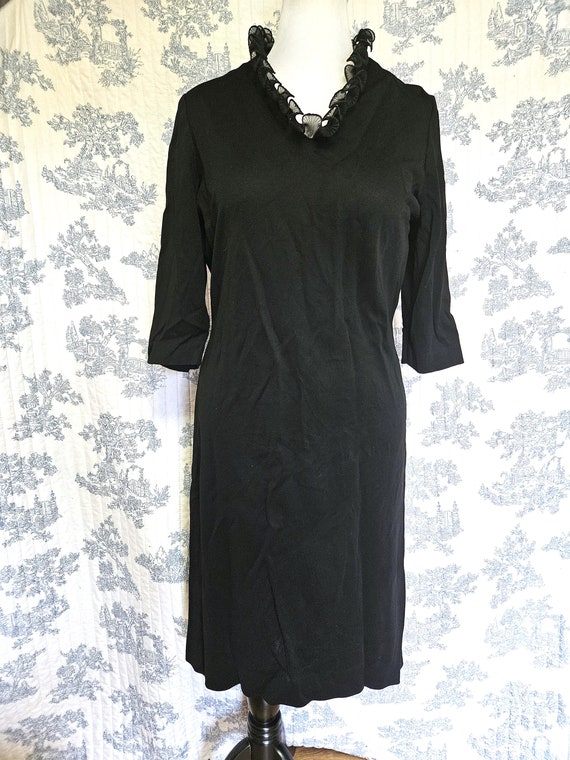 Size L Vintage 1960s Sandra D Ruffle Collar Dress - image 2