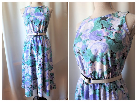 Vintage 1980s Cotton Sleeveless Dress Size Small