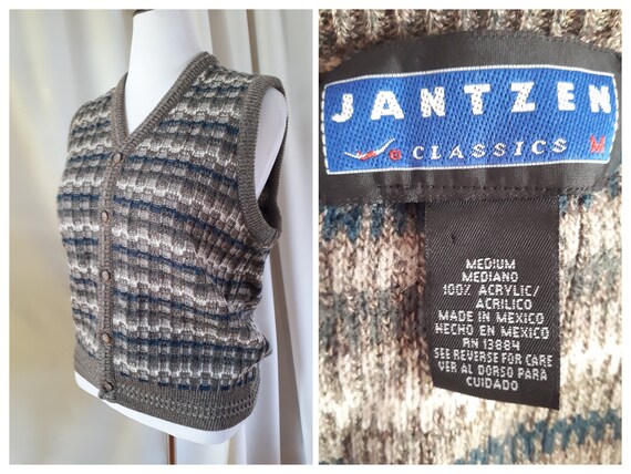 Vintage 1990s Jantzen Mens Sweater Vest Size Mediu