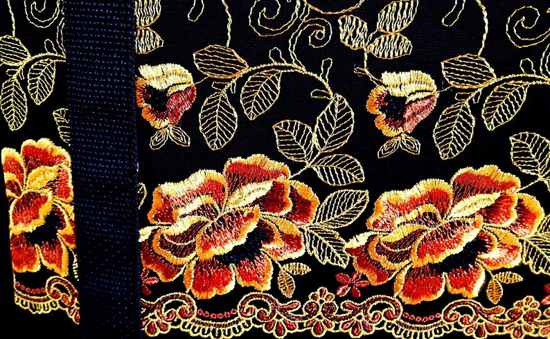Handmade Velvet Handbag With Brown /& Gold Net Lace