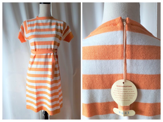 Vintage 1960s NWT Short Sleeve Mini Sweater Dress