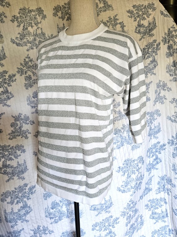 Size M Vintage 1980s Woodward's Silver And White … - image 5