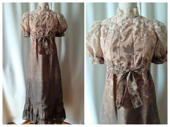 Vintage 1960s Boho Maxi Dress Size XS To Small