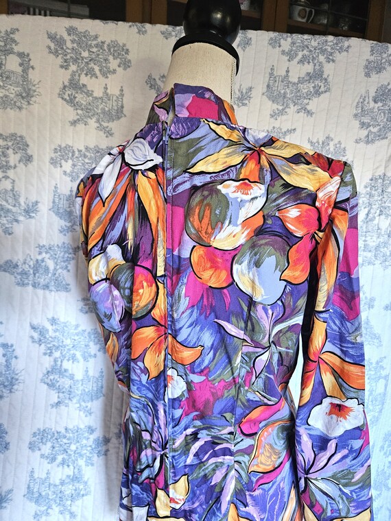 Size M Vintage 1970s Zipper Back Tunic Blouse - image 8