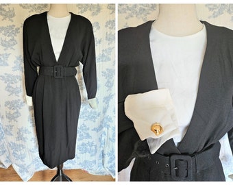 Size 6 Vintage 1980s Ports International Belted Dress