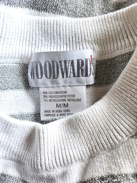 Size M Vintage 1980s Woodward's Silver And White … - image 9