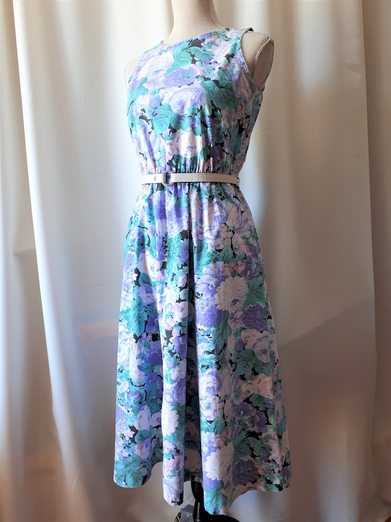 Vintage 1980s Cotton Sleeveless Dress Size Small