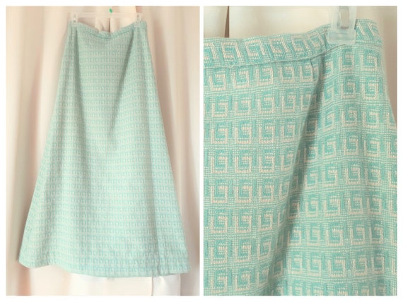 Vintage 1970s Wool Maxi Skirt Size Medium