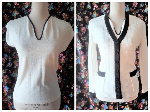 Vintage 1970s Dalton Twin Set Cardigan And Knit To