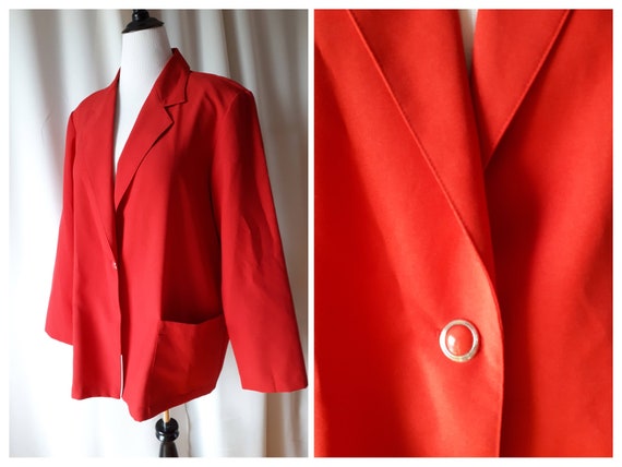 Vintage 1980s Tradition Red Plus Size Blazer Size
