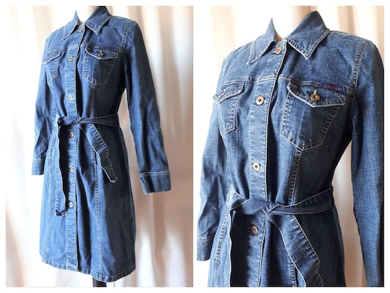 Vintage 1990s Tribal Denim Dress Size 8