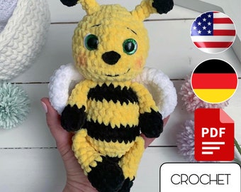 Bee Amigurumi Crochet Pattern - Crochet insects - Amigurumi plushie bumble bee