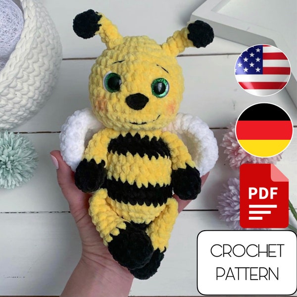 Bee Amigurumi Crochet Pattern - Crochet insects - Amigurumi plushie bumble bee