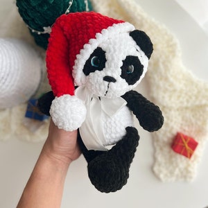 Crochet baby panda christmas toy pattern Amigurumi panda bear Crochet animals image 10