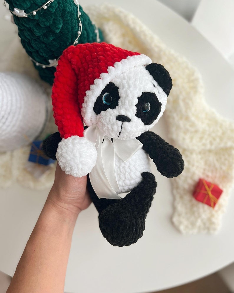 Crochet baby panda christmas toy pattern Amigurumi panda bear Crochet animals image 10