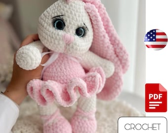 Crochet Bunny Rabbit Pattern - Amigurumi Bunny Plush pattern - Crochet Rabbit Digital Pattern
