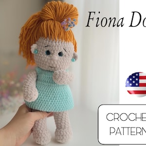 Amigurumi Crochet Doll Fiona Pattern, Easy crochet doll pattern, PDF in English