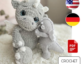 Dragon Amigurumi Crochet Pattern - Crochet dinosaur PDF pattern - crochet animals